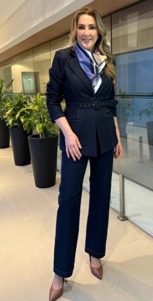 Blazer Jeans Alongado 